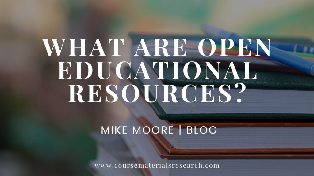A stack of books and a caption that says What are open educational resources?